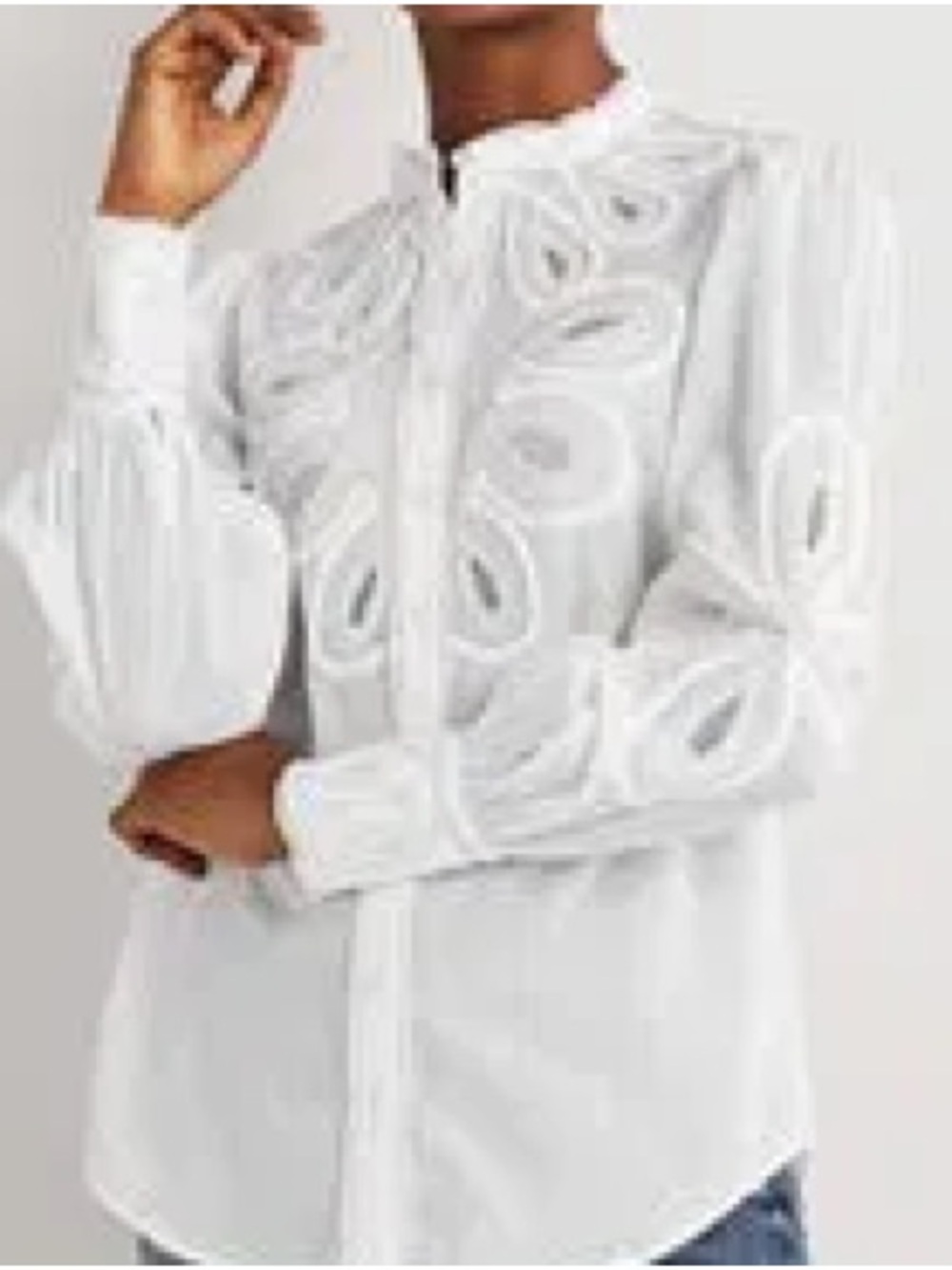 Boden Wow White Embroidered Button-Down Shirt 10 UK14 42